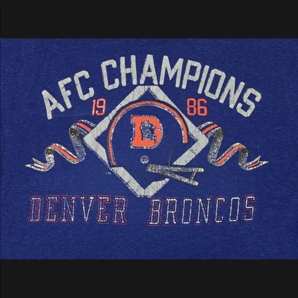 🏈 • 80s VINTAGE • Denver Broncos Vintage 1986 AFC Champion T-Shirt XL • 🏈 - Picture 2 of 8